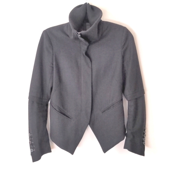 IMPROVD Fitted Blazer jacket tuxedo wool blend Funnel neck classic - Picture 1 of 16